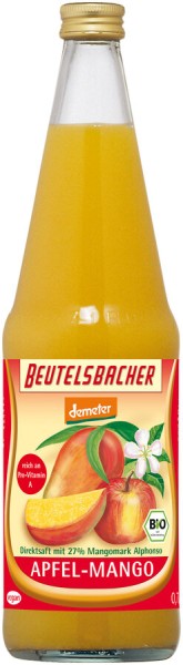 Beutelsbacher Apfel-Mango-Saft, 0,7 ltr Flasche -