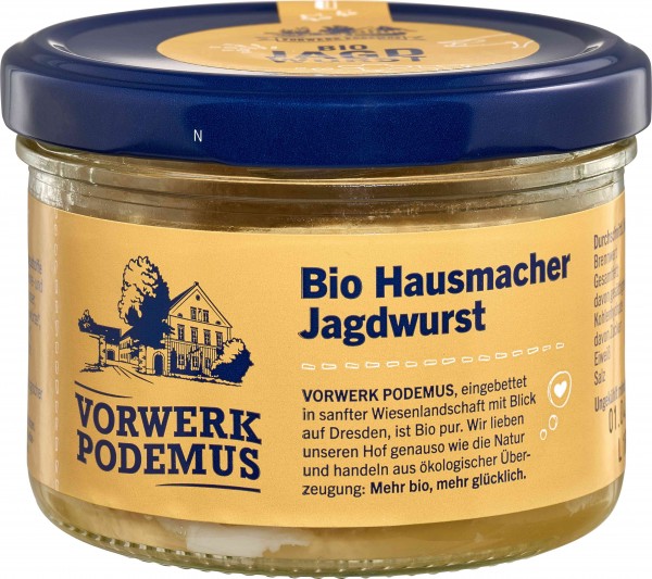 Vorwerk Podemu Bio Hausmacher Jagdwurst, 170 gr Glas
