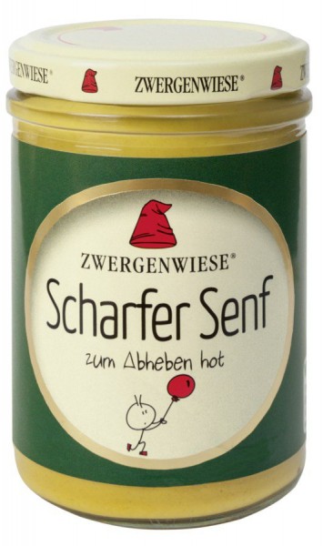 Zwergenwiese Scharfer Senf, 160 ml Glas