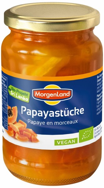 Morgenland Papaya-Stücke, 350 gr Glas (205 gr)