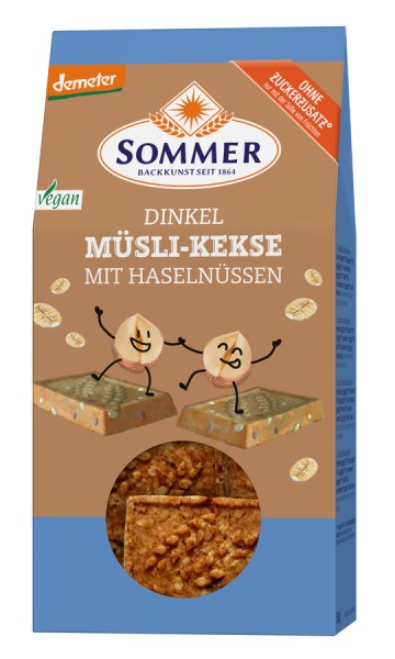 Sommer &amp; Co. Dinkel Müsli-Keks Haselnuss, vegan, 1