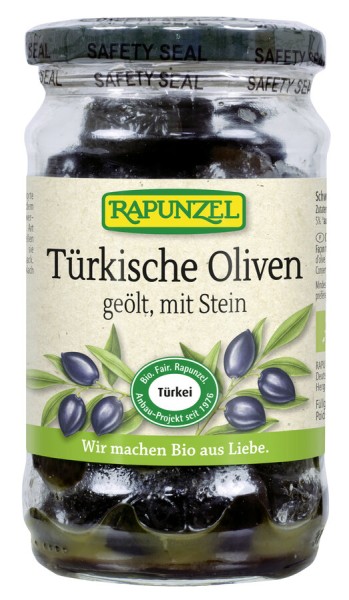 Rapunzel Türkische Oliven schwarz, mit Stein, geöl