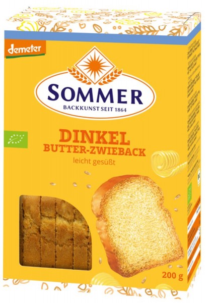 Sommer Dinkel Butter Zwieback, demeter leicht gesü
