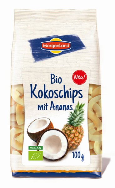 Morgenland Kokoschips Ananas, 100 g Packung