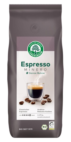 Lebensb Minero Espresso, ganze Bohne, 1 kg Packung