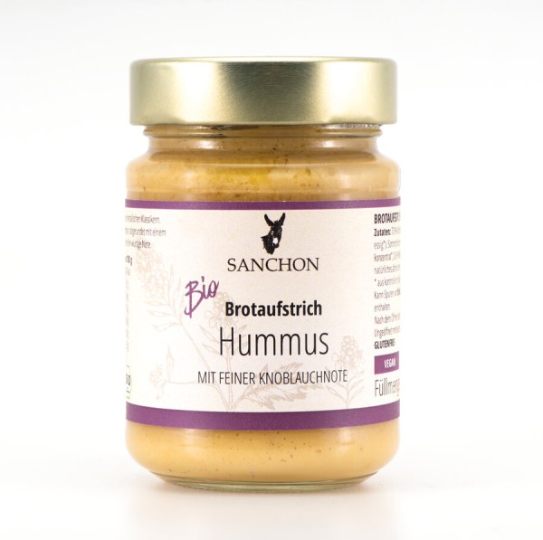 Sanchon Brotaufstrich Hummus, 180 gr Glas