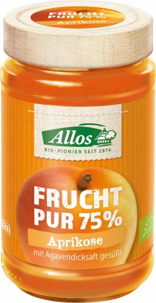 Allos Frucht Pur Aprikose, 250 gr Glas -75% Frucht