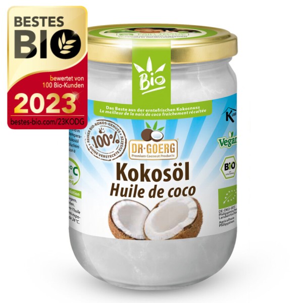 Dr. Goerg Premium Kokosöl nativ, 0,5 L Glas