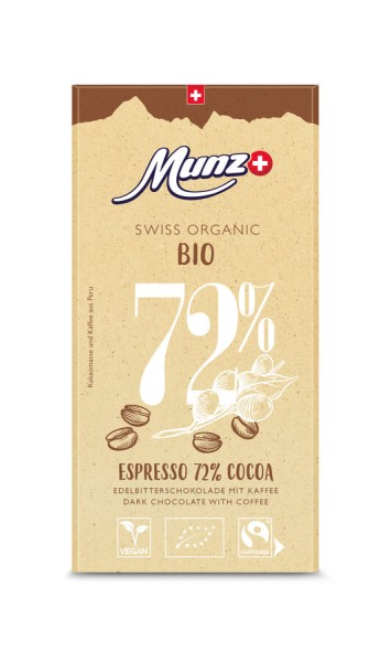Munz Organic Espresso 72%, 100 gr Stück