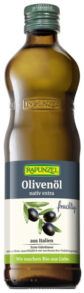 Rapunzel Olivenöl fruchtig, nativ, 0,5 L Flasche