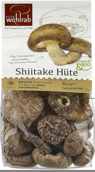 Wohlrab Pilze Shiitake Hüte, 40 gr Packung