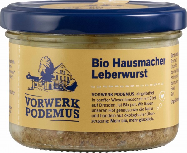Vorwerk Podemu Bio Hausmacher Leberwurst, 170 gr Glas