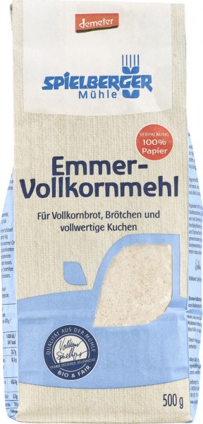 Spielberger Emmer-Vollkornmehl, 500 gr Tüte