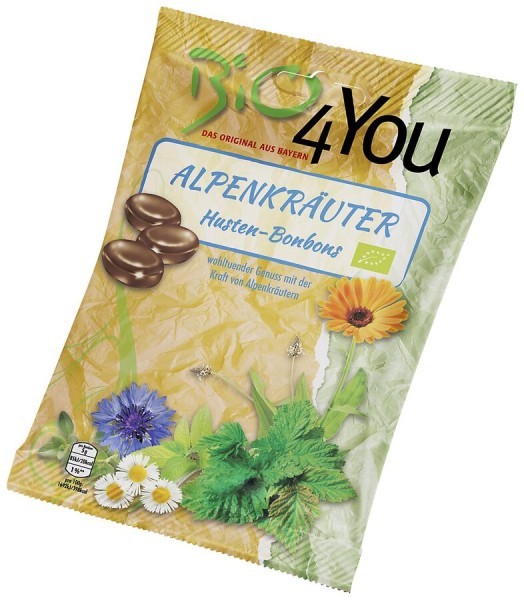 Bio4you Alpenkräuter Bonbons, 75 g Packung