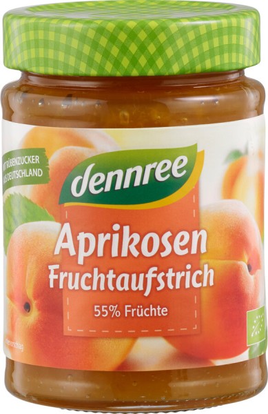 dennree Fruchtaufstrich Aprikose, 340 gr Glas - 55