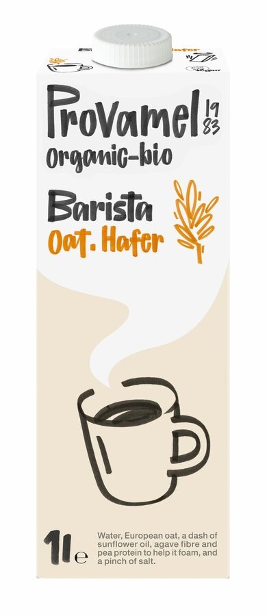 Provamel Haferdrink Barista, 1 ltr Packung - Provamel Bio Barista Haferdrink, perfekt geeignet für Kaffeespezialitäten zu Hause.