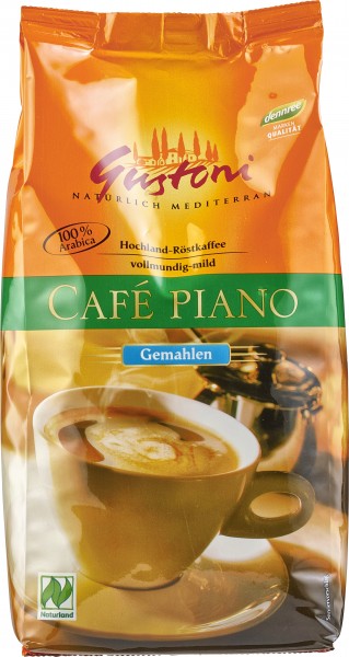 Gustoni Café Piano, natürlich-mild, gemahlen, 500 gr Packung