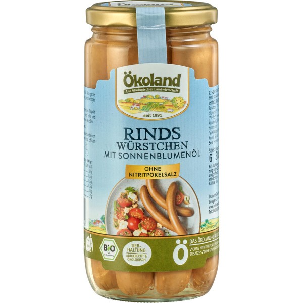 Ökoland Rinder-Wiener, 380 g Glas