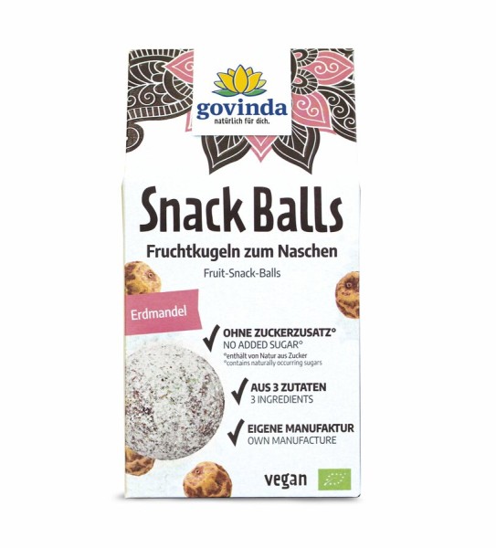 MHD 30.04.2024 Govinda Snack Balls Erdmandel, 100 gr Packung