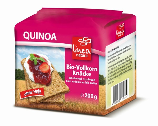linea natura Quinoa Vollkorn Knäcke, 200 g Packung