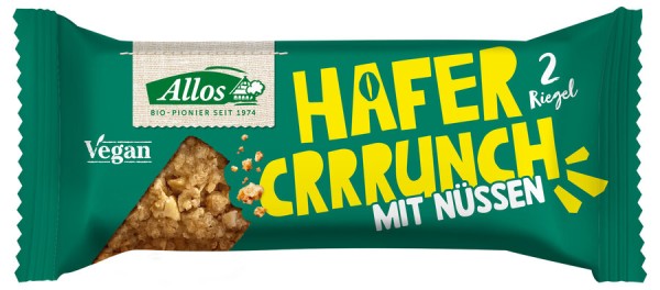 Allos Hafercrrrunch Riegel Nuss, 50 g Stück