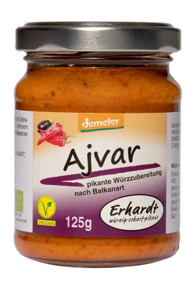 Erhardt Ajvar, demeter, 125 gr Glas