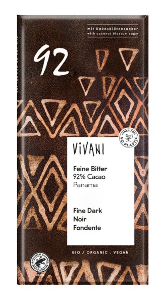 Vivani Feine Bitter 92%, 80 gr Stück