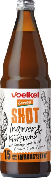 Voelkel Shot Ingwer &amp; Kurkuma, 0,75 ltr Flasche