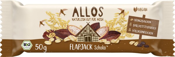 Allos Hafer Flapjack Schokolade, 50 gr Stück