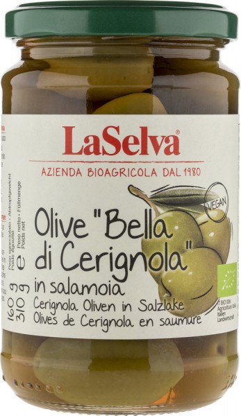 Grüne große Oliven in Salzlake 310g ATG 160g