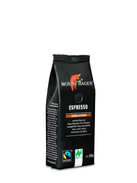 Mount Hagen Espresso, ganze Bohne, 250 gr Packung