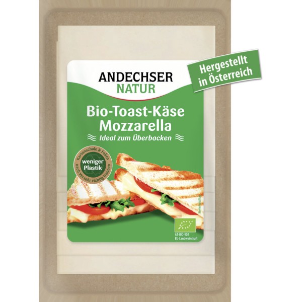 Andechser Natur Toast-Käse-Mozzarella, 150 gr Pack