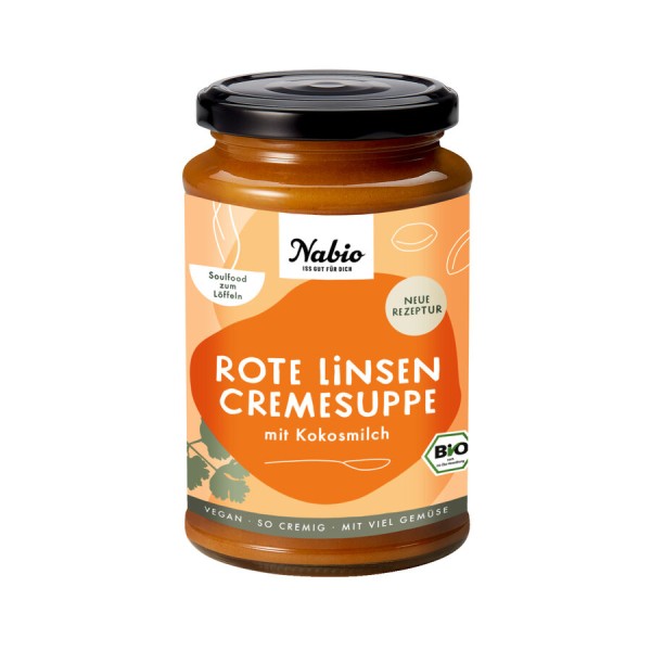 Nabio Rote Linsen Cremesuppe, 375 ml Glas