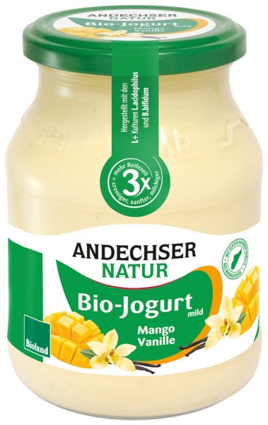 Andechser Natur Jogurt mild Mango-Vanille, 500 gr