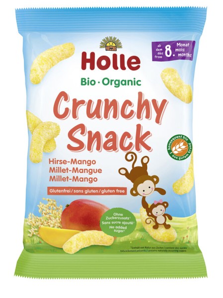 Holle Crunchy Snack Hirse Mango, 25 g Packung