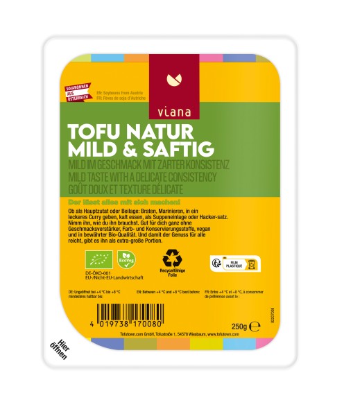 Viana Tofu Naturmild &amp; saftig, 250 g Stück