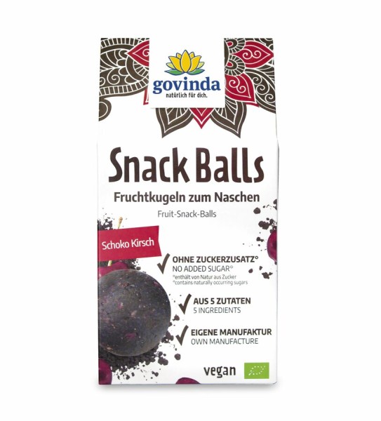 Govinda Snack Balls Schoko Kirsch, 100 gr Packung