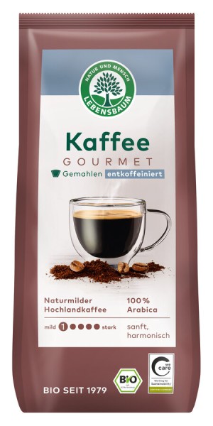Lebensb Gourmet Kaffee, entkoffeiniert, 250 gr Pac