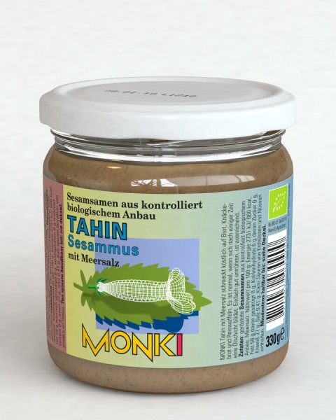 Monki Tahin mit Salz, 330 gr Glas - dunkel -