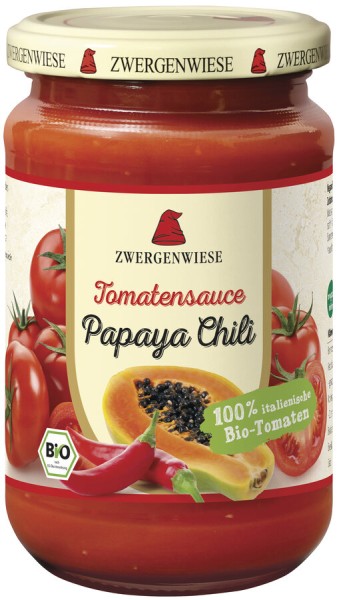 Zwergenwiese Tomatensauce Papaya-Chili, 340 ml Gla