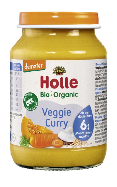 Holle Veggie Curry, 190 gr Glas
