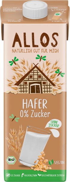 Allos Hafer 0% Zucker Drink, 1 ltr Packung
