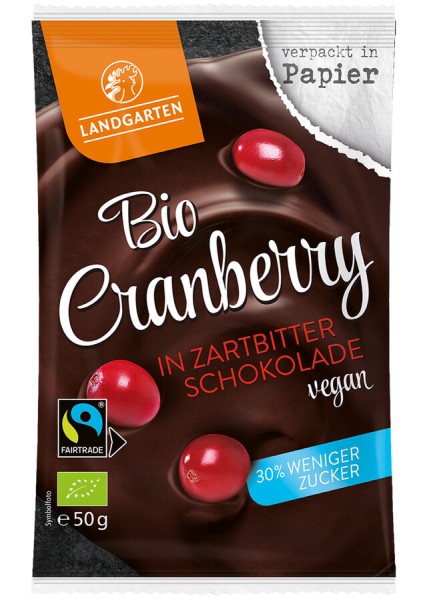 Landgarten Cranberry in Zartbitter Schokolade, 50
