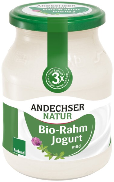 Andechser Natur Rahmjogurt mild 10%, 500 gr Glas