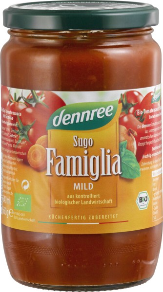 dennree Sugo Famiglia, fruchtig-aromatisch, 660 gr