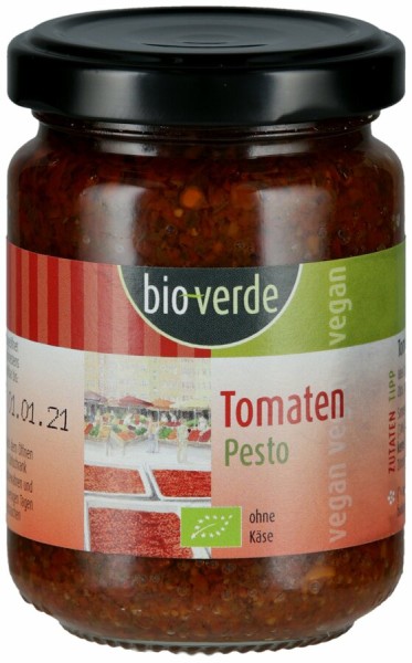bio-verde Pesto Tomaten, 125 ml Glas