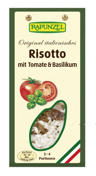 Rapunzel Risotto mit Tomate Basilikum, 250 gr Pack