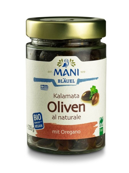 Mani Kalamata Oliven al Naturale, 205 g Glas