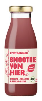 kraftschluck Smoothie Erdbeere, Johannis- &amp; Haskap-Beere, 250 ml Flasche