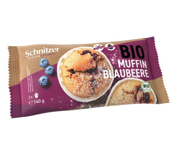 Schnitzer Bio Muffin Blaubeere, 140 g Packung -glu